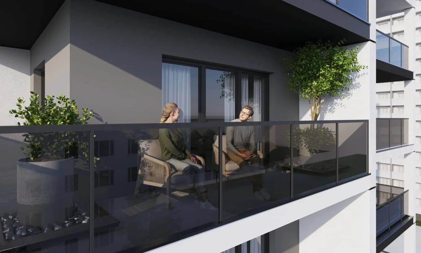 Balkon mieszkania w Hi Tower